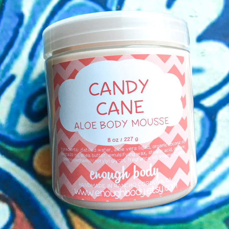 Candy Cane Aloe Body Mousse