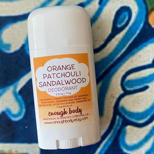 Orange Patchouli Sandalwood Natural Deodorant Stick
