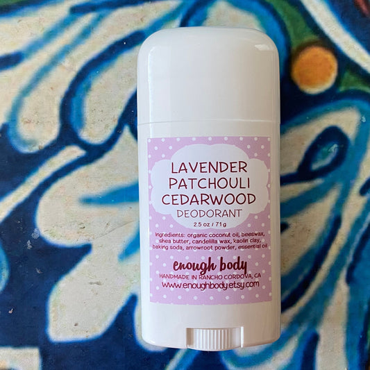 Lavender Patchouli Cedarwood Natural Deodorant Stick