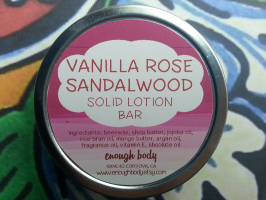 Vanilla Rose Sandalwood Solid Lotion Bar