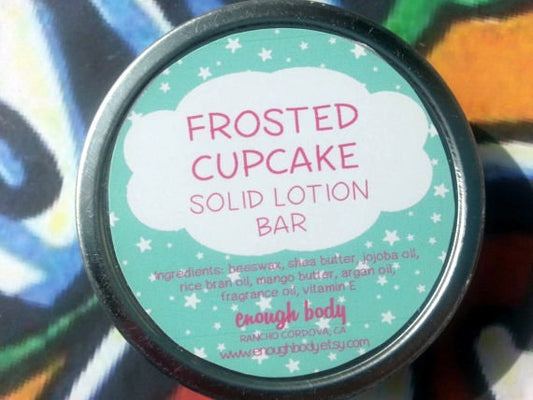 Frosted Cupcake Solid Lotion Bar